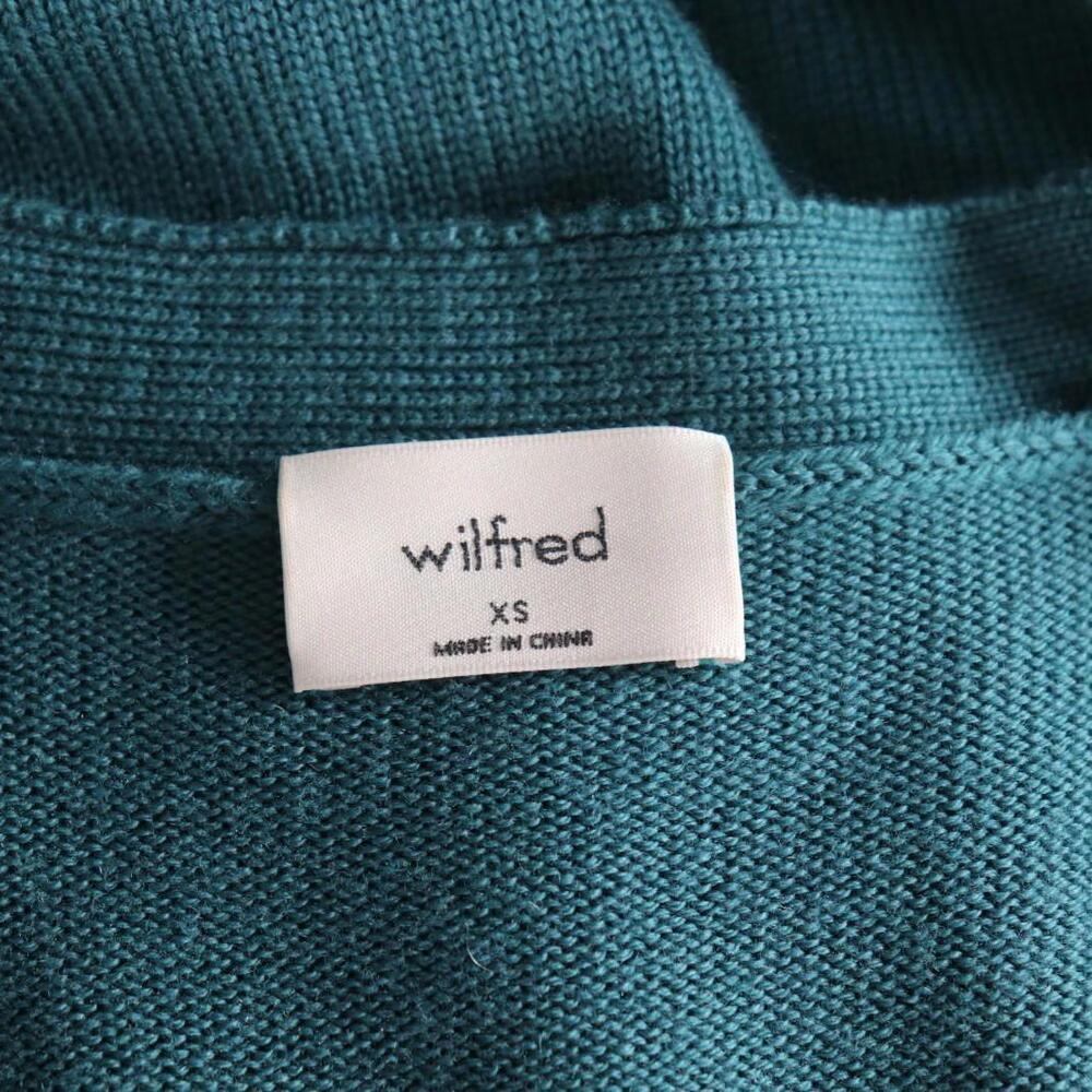 Wilfred Women’s X Small Teal Sweater Dress Long Sleeve Line Cardigan Marino Wool - Picture 10 of 12